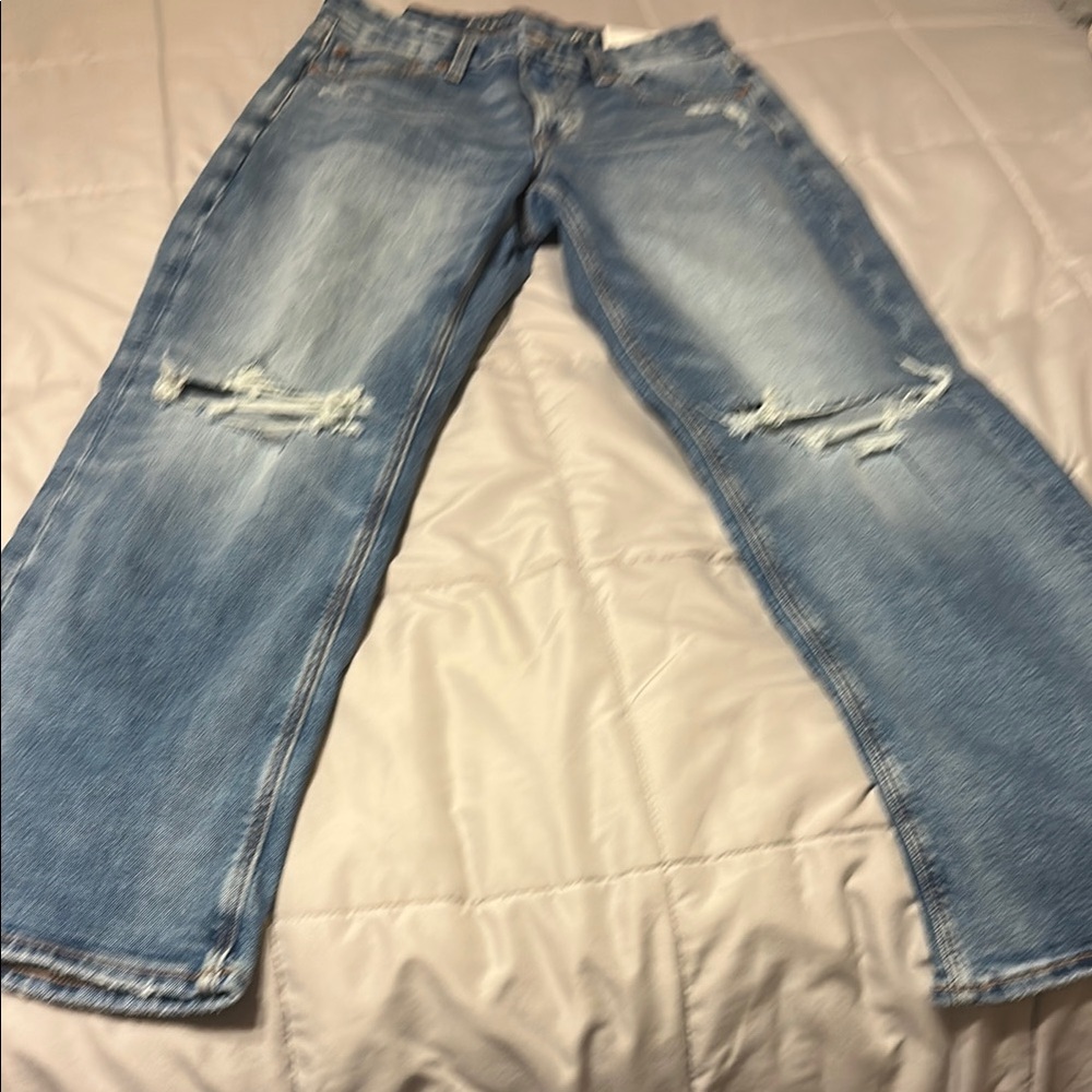 American Eagle Outfitters Blue Distressed Denim Jeans